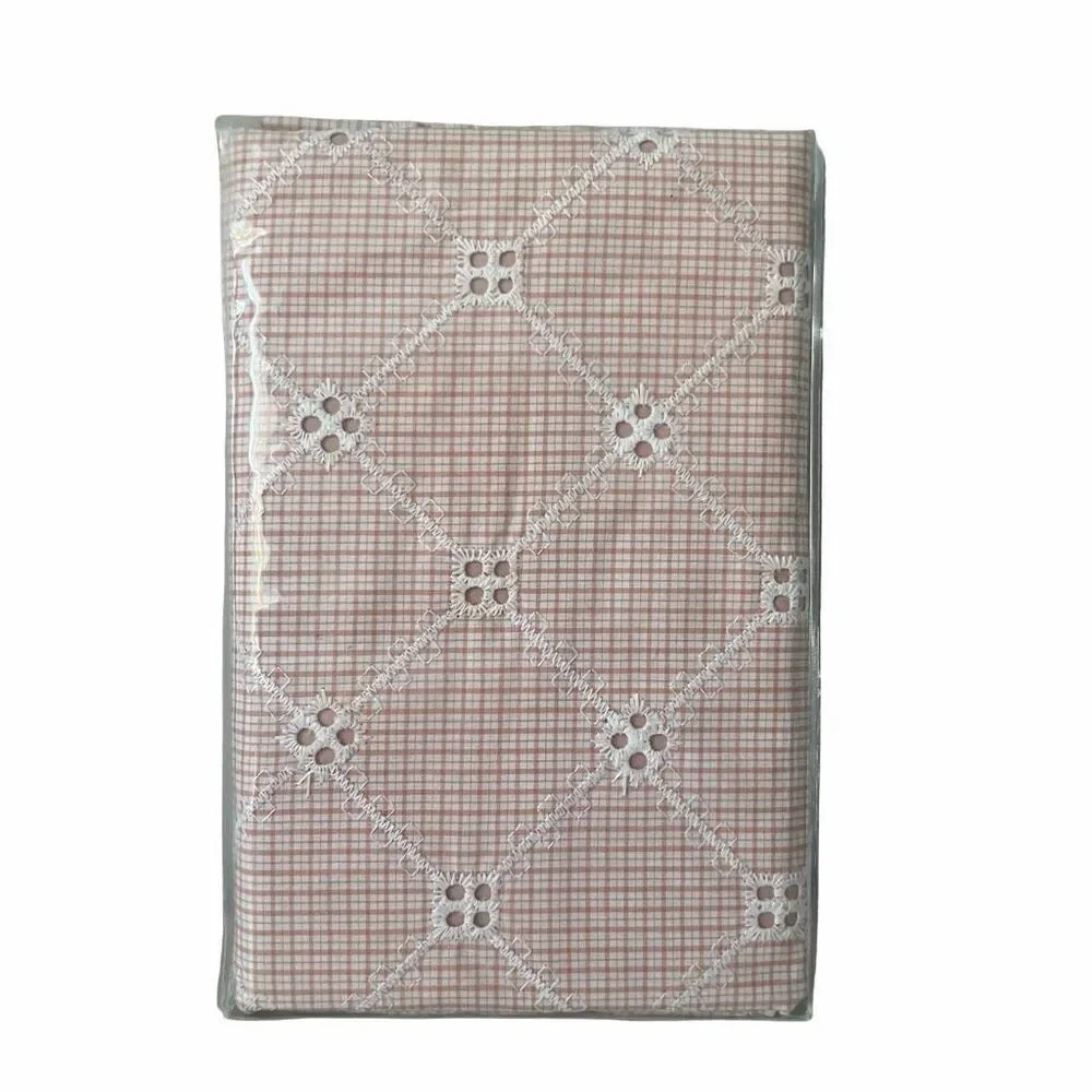 The Company Store Eyelet Ruffle Yarn-Dyed Peach Cotton Percale Sham- Standard